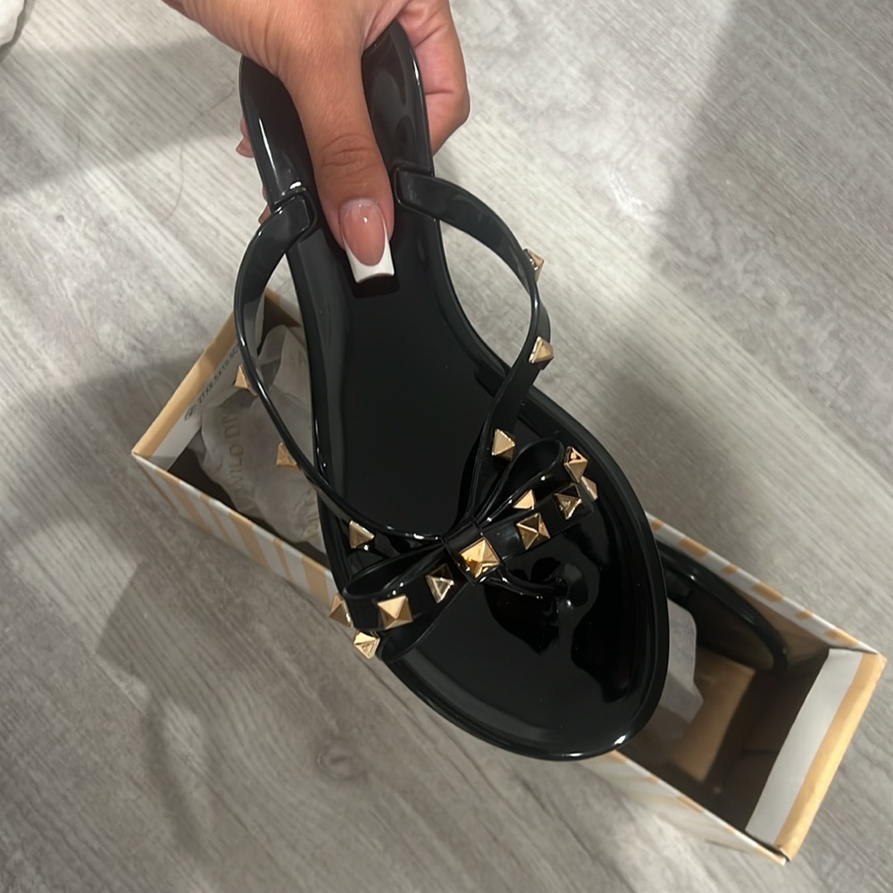 Black Studded Sandals